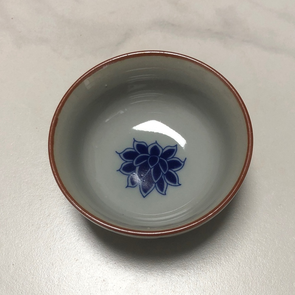 Elegant Blue Floral Ceramic Bowl